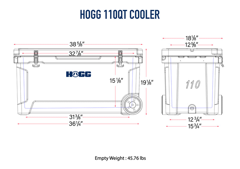 HOGG COOLERS 20qt, 35qt, 45qt, 65qt, 110qt