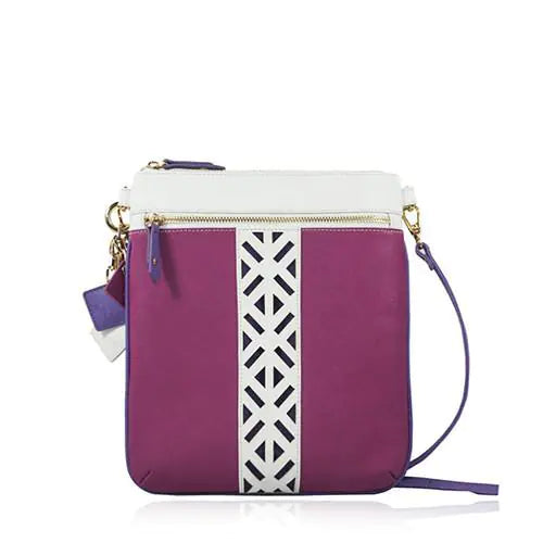 Lily Leather Crossbody- Sea Salt White/Watermelon