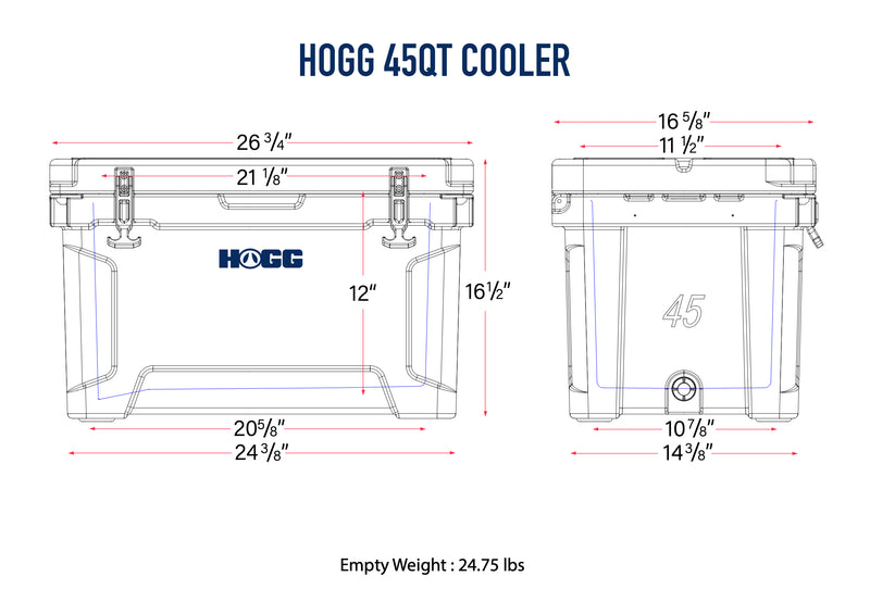 HOGG COOLERS 20qt, 35qt, 45qt, 65qt, 110qt