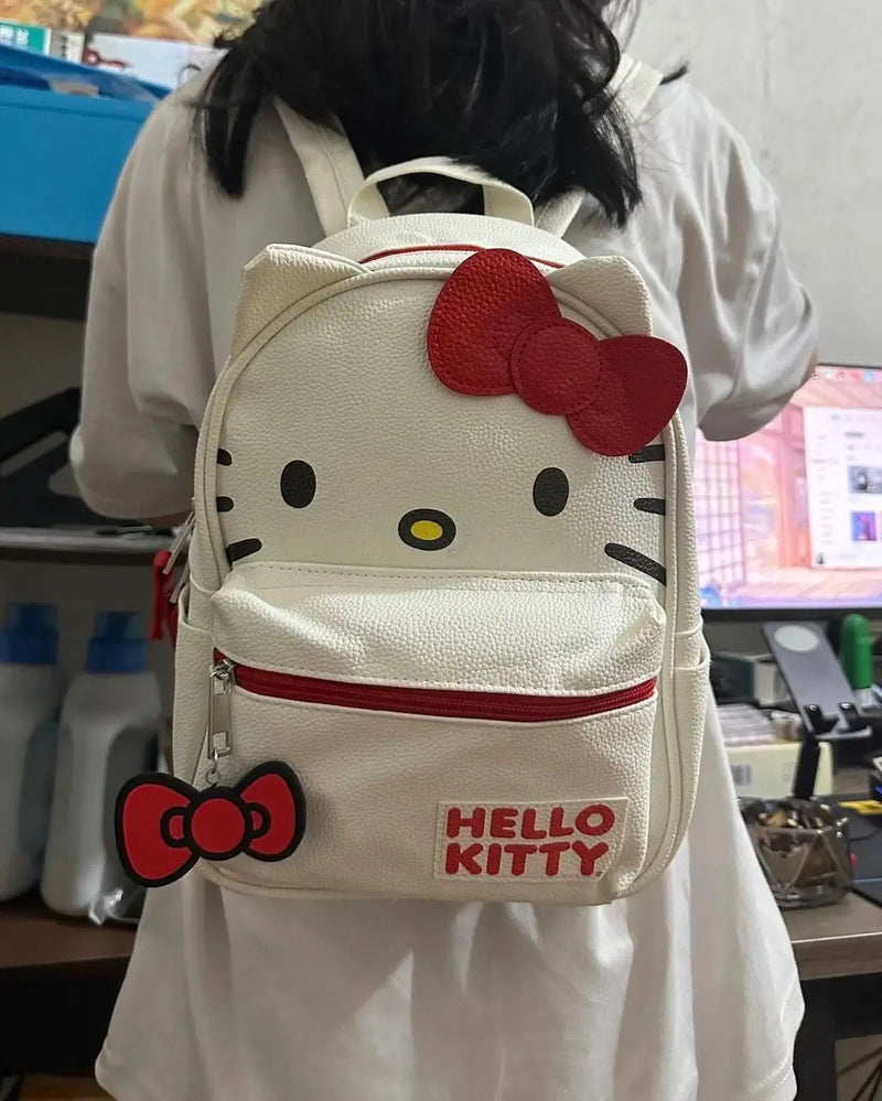 Red White Bow Backpack Bag